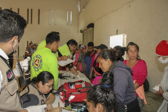 Apoyo humanitario en Nuevo León a caravana migrante