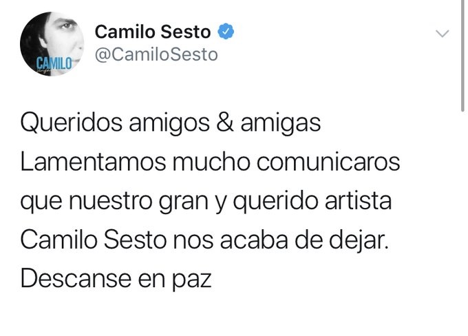Fallece Camilo Sesto