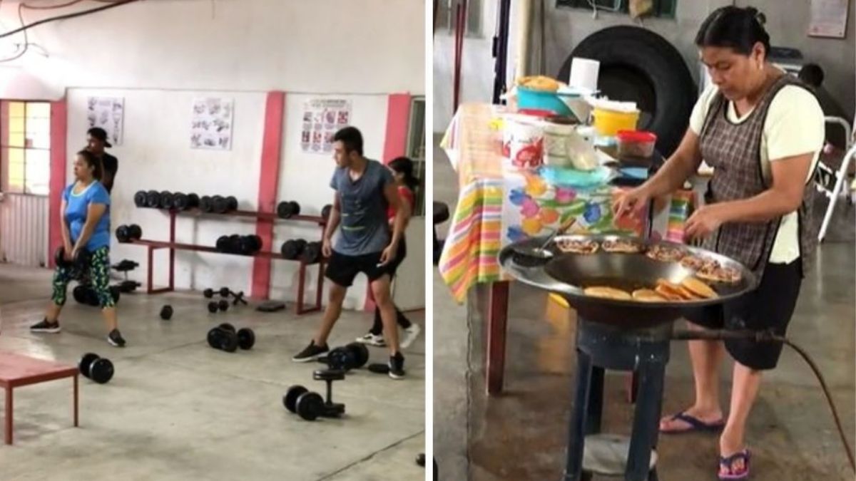 Captan a señora vendiendo garnachas dentro de gym y las redes no perdonan (Video)