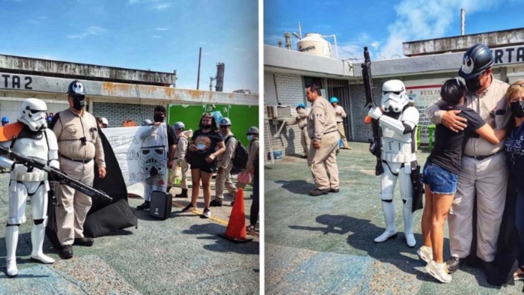 ¡Yo soy tu padre! Trabajador de Pemex se jubila con temática de Darth Vader