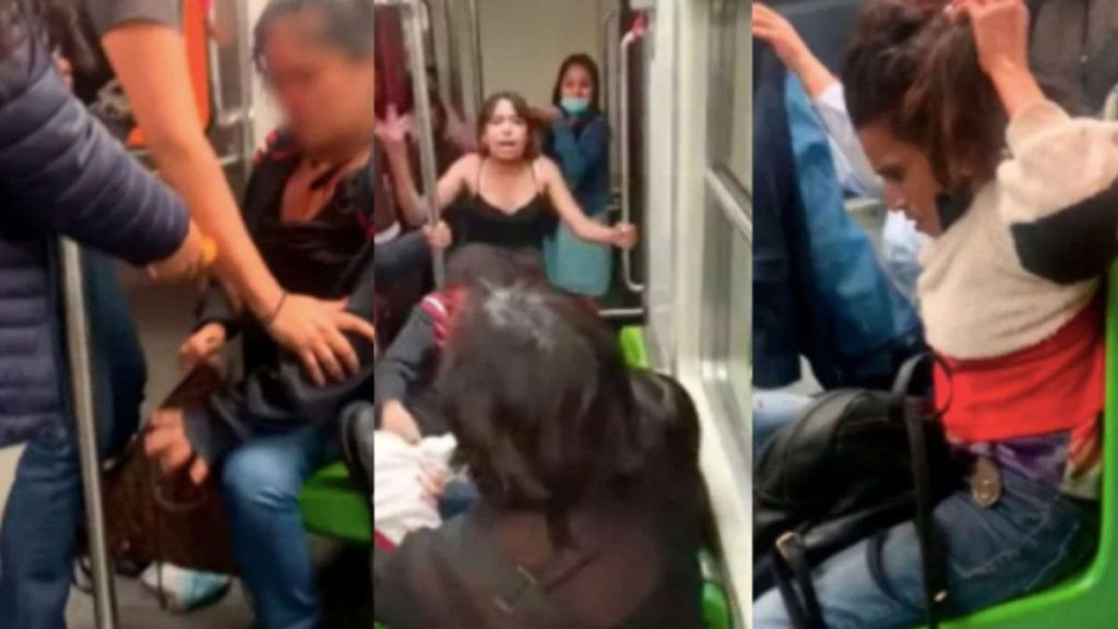 ¡Se dieron con todo! Así fue la riña de mujeres en Línea 9 del Metro