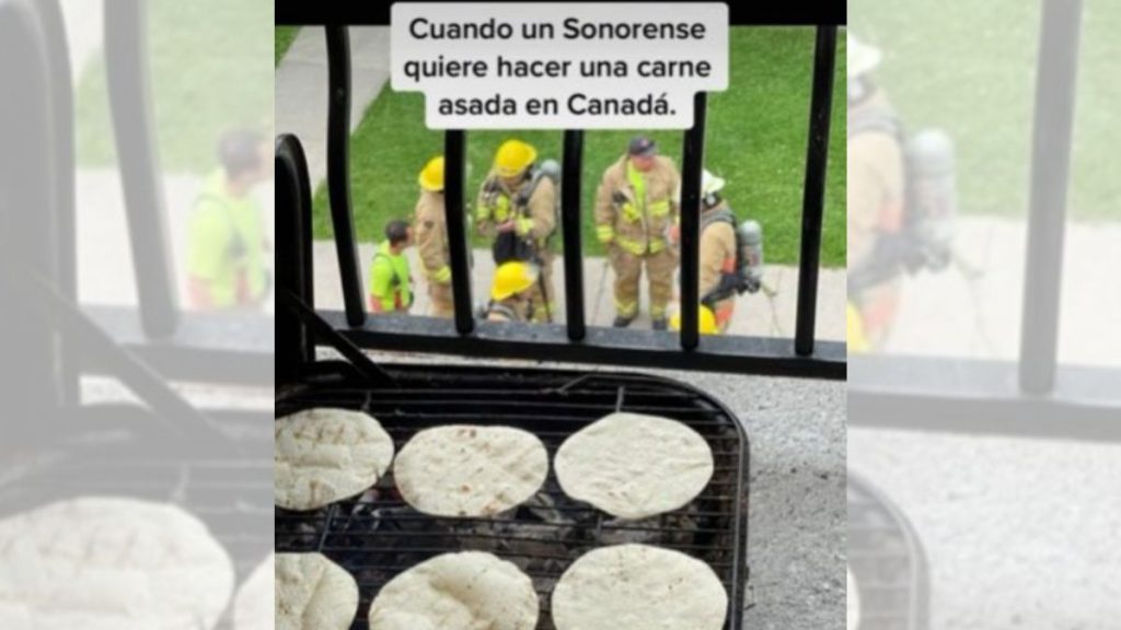 Hace carnita asada y sus vecinos canadienses llaman a los bomberos