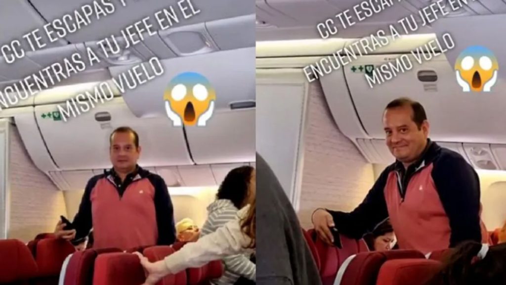 Se encuentra mujer con su jefe en el avión tras escapar de su trabajo