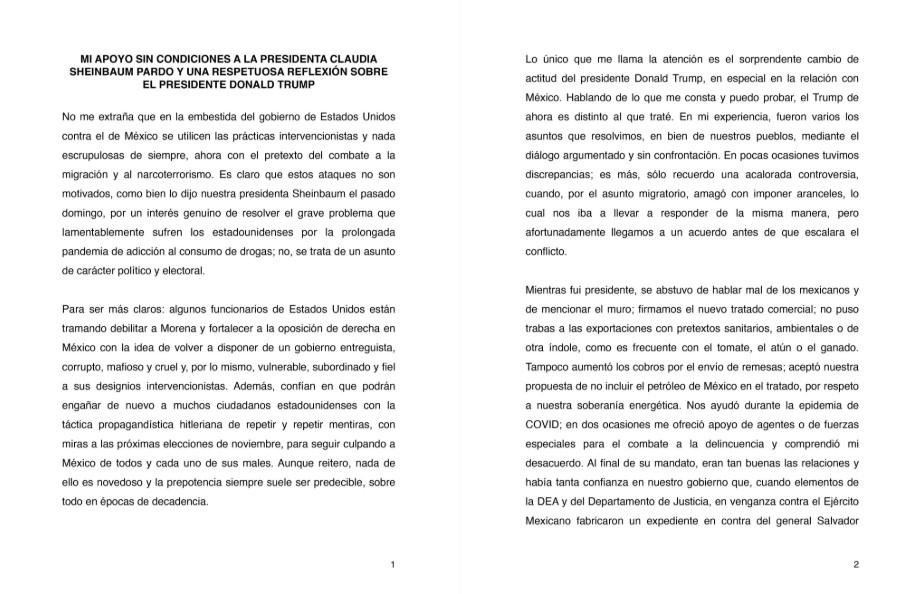 Carta de AMLO