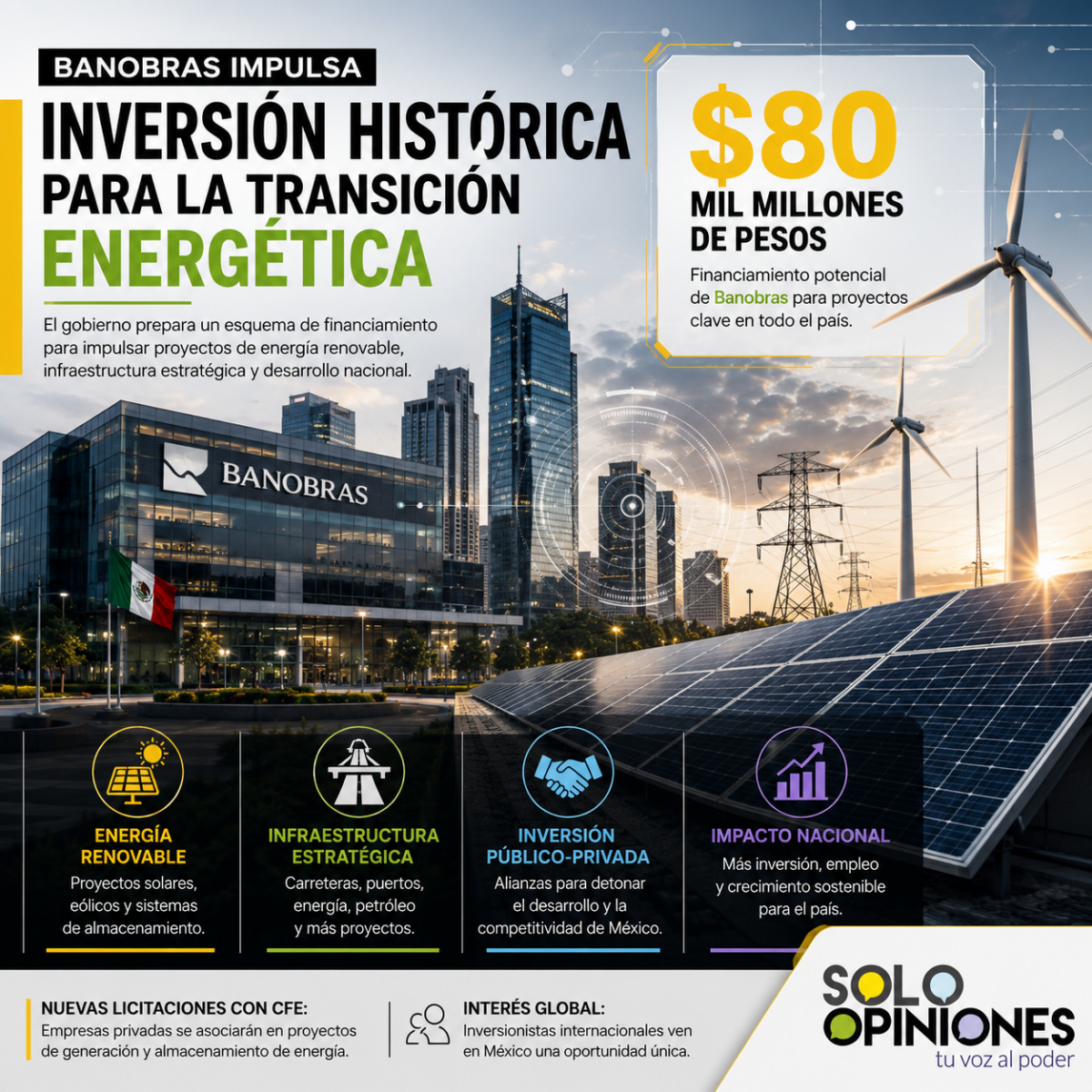 Banobras impulsará hasta 80 mil mdp para acelerar proyectos de energía renovable en México 1 Banobras energía renovable